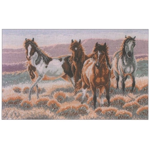 borduurpakket 01141 jonge paarden in het veld (collectors item!)