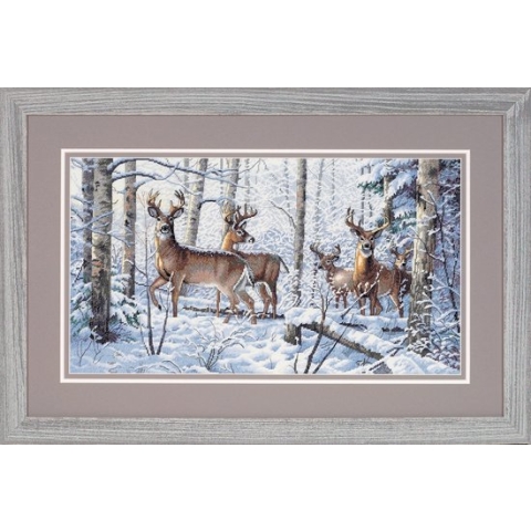 borduurpakket 35130 herten in wintersfeer