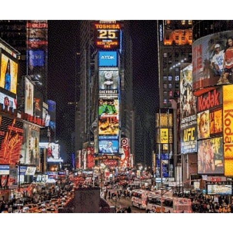 MyHobby Borduurpakket – Times Square New York 60x50 cm - Aida stof 5,5 kruisjes/cm (14 count)
