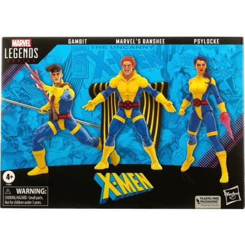 X-Men 60th Anniversary Marvel Legends Action Figure 3-Pack Gambit, Marvel's Banshee, Psylocke 15 cm