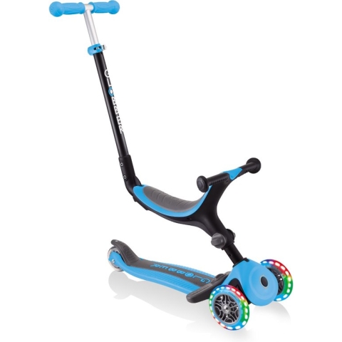 Globber Go up Foldable kinderstep 4 in 1 met lichtjes in Blauw