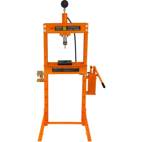 T-Mech Hydraulische Werkplaatspers 20 Ton - Stalen Frame - Inclusief Drukmeting - Gratis 8 Verschillende Mandrils & 1 Adaptor