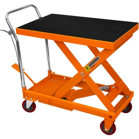 T-Mech Robuuste Hydraulische Heftafel - 500kg Capaciteit - 81cm x 51cm Platform - Verwijderbare Antislip Rubberen Mat - 4 Stevige Wielen - Moeiteloos Tillen & Precieze Controle - Robuuste Constructie