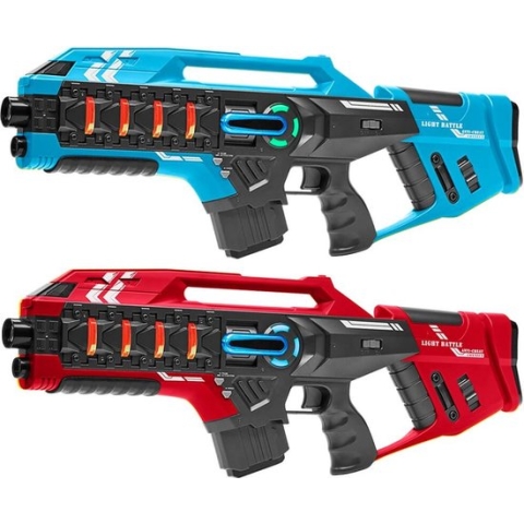 Light Battle Connect Lasergame set - 2x Mega Blaster Blauw/Rood - laser game set met unieke Anti-Cheat functie - Speelgoed laserguns voor kinderen