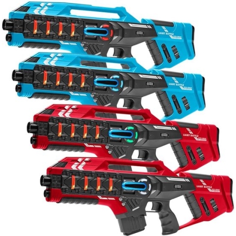 Light Battle Connect Lasergame set - 4x Mega Blaster Rood/Blauw - Laserguns met unieke Anti-Cheat functie - Laser game set voor 4 personen