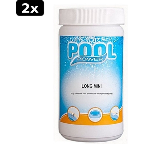 2x Pool Power Mini Flacon 1 Kg Chloortabletten 20 gram