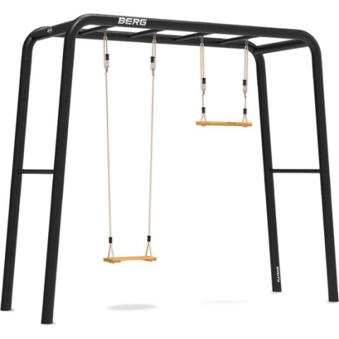 BERG PlayBase Medium TT 3-in-1 Speeltoestel - 2x Rekstok - Houten Schommel - Trapeze