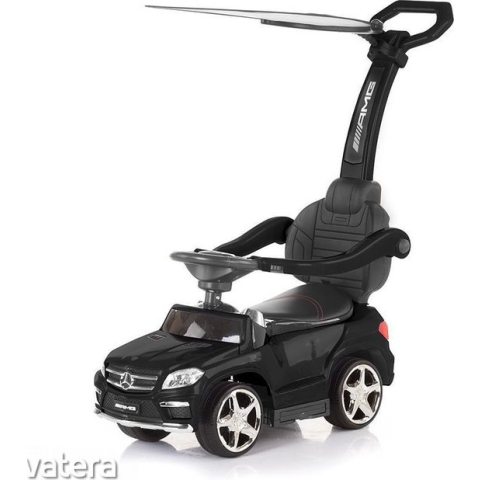 Mercedes GL63 AMG Loopauto - Duwauto - 3 in 1 - Met zonwering - Leren stoel - Met duwstang - Zwart