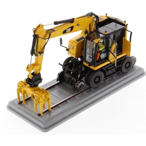 Cat M323F Mobiele kraan voor op het spoor - 1:50 - Diecast Masters - High Line Series