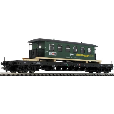 MÄRKLIN 47117 TRANSPORTWAGEN SGS 693 MET PERSONENWAGENS VAN DE LÖSSNITZGRUNDBAHN SPOOR H