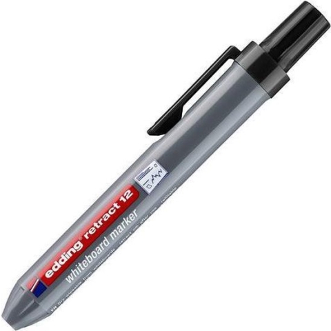Viltstift edding 12 whiteboard drukknop rond zwart - 10 stuks