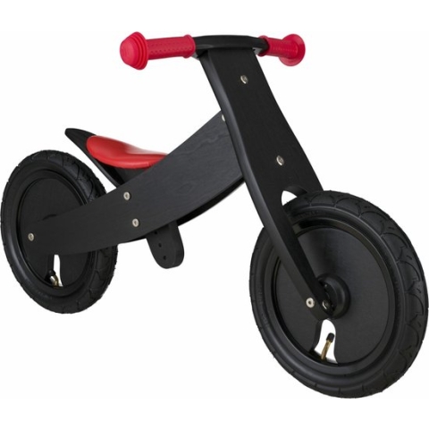 Bikestar, houten 2 in 1 meegroei loopfiets, 12 inch, zwart