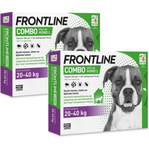 Frontline Combo Spot On 3 Large Hond Large - Anti vlooien en tekenmiddel - 2 x 4+2 pip