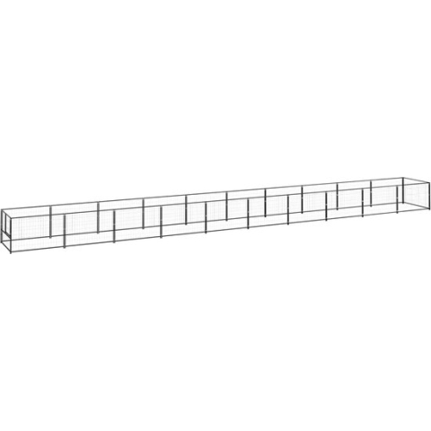 The Living Store Hondenkennel - Grote Buitenren - Stalen Constructie - Zwarte kleur - Afmetingen- 1000 x 100 x 70 cm (L x B x H) - Stevige Draadwanden