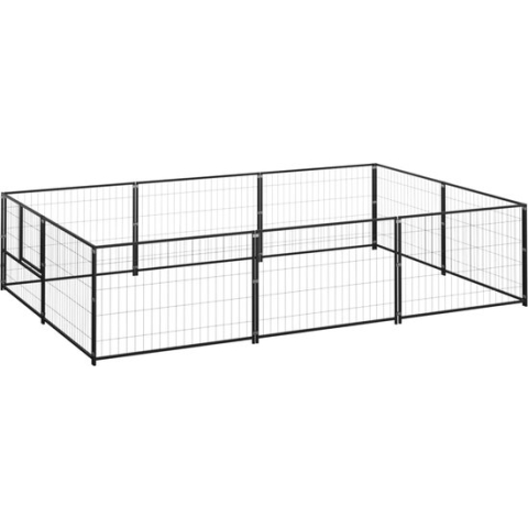The Living Store Buitenren Grote Hondenkennel - 300x200x70 cm - Staal
