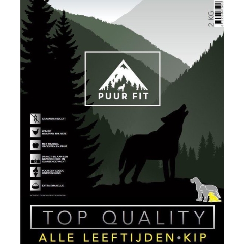 Puur Fit Top Quality - Hondenvoer - Alle Leeftijden Kip Klein 12 kilo