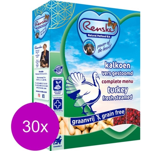 Renske Vers Vlees - Hondenvoer - 7+ Kalkoen - 30 x 395 g