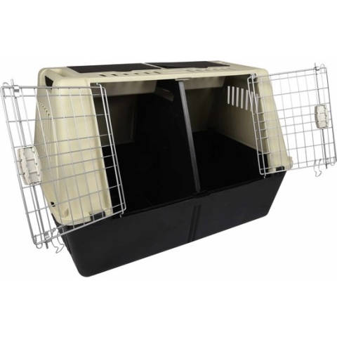 Flamingo Hondentransportbox Tripper XL - Grijs - 100 x 60 x 66 cm