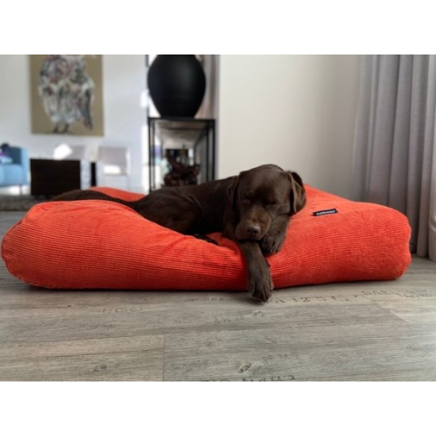 Dog's Companion - Hondenkussen / Hondenbed oranje ribcord - S - 70x50cm