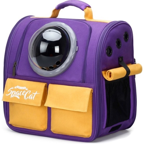 Space Cat - Rugzak - Draagtas - Reistas - Carrier - Transporttas - Huisdier - Katten - Kleine Honden - Paars