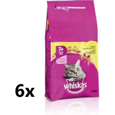 Whiskas - Katten Droogvoer - Senior - Kip - 6x1,9kg