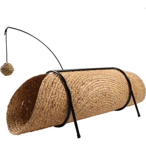 D&d Home - Speelgoed Voor Dieren - Kat - Reina Katten Speeltunnel 80x36x25cm Beige - 1st