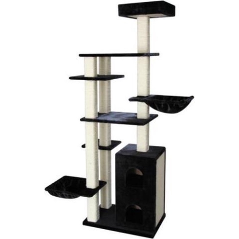 Topmast Krabpaal - Klimpaal - Excellence -  Zwart - Grote Kat - 75 x 50 x 217 cm - Stam 15 cm