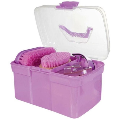 *SALE* HKM Poetsbox Light - roze - 6 delig - *ENKELE KRASSEN OP DEKSEL*
