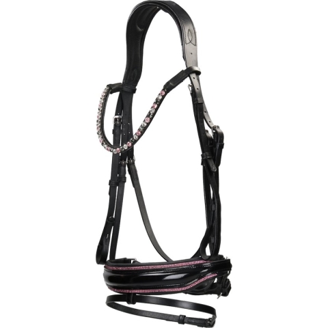 Hb Hoofdstel Showtime Evalira Zwart-roze - paard