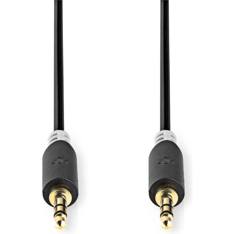 Stereo-Audiokabel - 3,5 mm Male - 3,5 mm Male - Verguld - 10.0 m - Rond - Antraciet - Doos