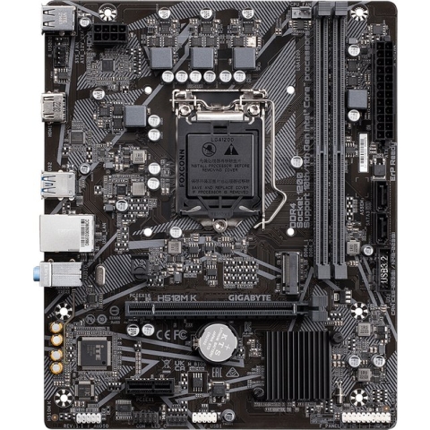 Gigabyte H510M K 1.0, Intel, LGA 1200 (Socket H5), Intel® Core™ i3, Intel® Core™ i5, Intel® Core™ i7, Intel® Core™ i9, LGA 1200 (Socket H5), DDR4-SDRAM, 64 GB