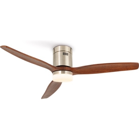 CREATE WINDCALM DC NIKKEL- Plafondventilator - met Verlichting en wifi 132 cm - Plafondventilator met Afstandsbediening - 6 Snelheden - Timer - Zomer/Winterfunctie