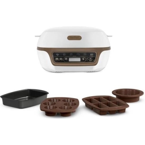 TEFAL Cake Factory KD802112 Intelligente Taartmachine - Wit / Bruin Metaalkleurig