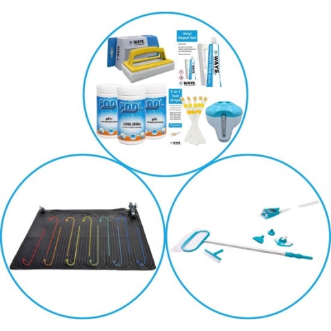 Zwembad Accessoirepakket 3-delig - WAYS Onderhoudspakket & Zwembad verwarming & Onderhoudsset Deluxe