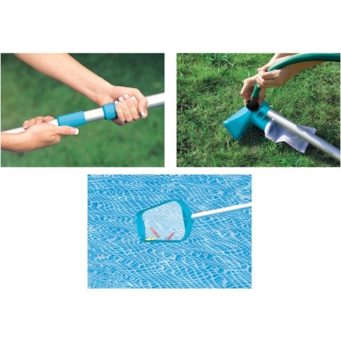 Intex Beachside Metal Frame Zwembad - Opzetzwembad - 305x76 cm - Inclusief Afdekzeil, Onderhoudspakket, Filter, Onderhoudsset, Zwembadtegels en Warmtepomp CP