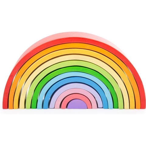 Bigjigs Houten Stapelpuzzel Regenboog Groot