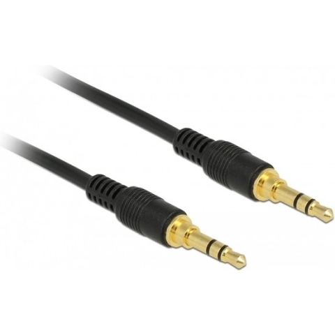3,5mm Jack stereo audio slim kabel kabel met extra ruimte / zwart - 1 meter