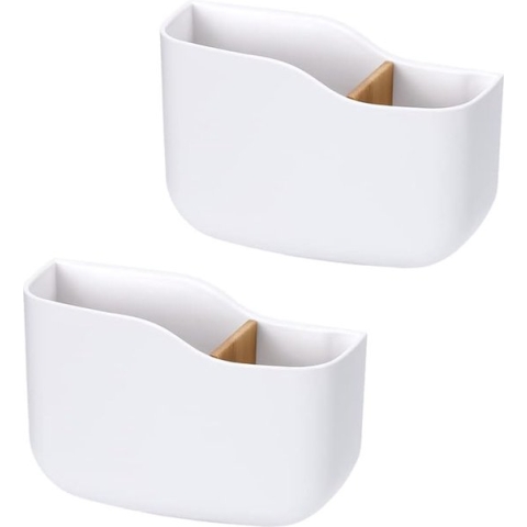 2 x zelfklevende afstandsbediening houder universele mediaspeler controller wandgemonteerde afstandsbediening organizer box ivoor wit