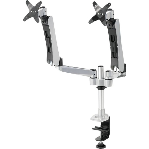 SpeaKa Professional SP-3947568 Flex Monitor-tafelbeugel 2-voudig 25,4 cm (10) - 68,6 cm (27) In hoogte verstelbaar, Kantelbaar, Zwenkbaar, Roteerbaar