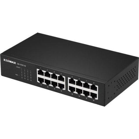 Edimax GS-1016 V2 Gigabit Ethernet Switch met 16 poorten / zwart