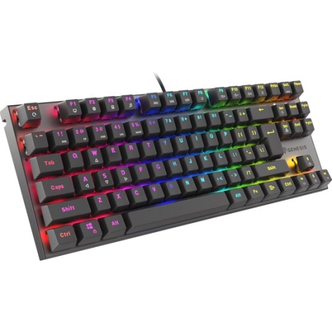 GAMING KEYBOARD GENESIS THOR 303 TKL BLACK US LAYOUT RGB BACKLIGHT MECHANICAL RED SWITCH HOT SWAP
