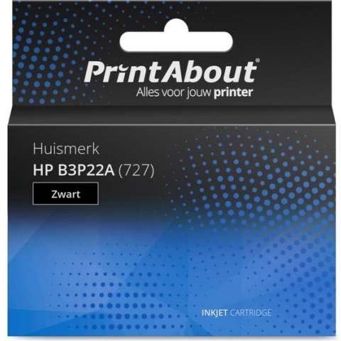 PrintAbout huismerk Inktcartridge B3P22A (727) Zwart Hoge capaciteit geschikt voor HP