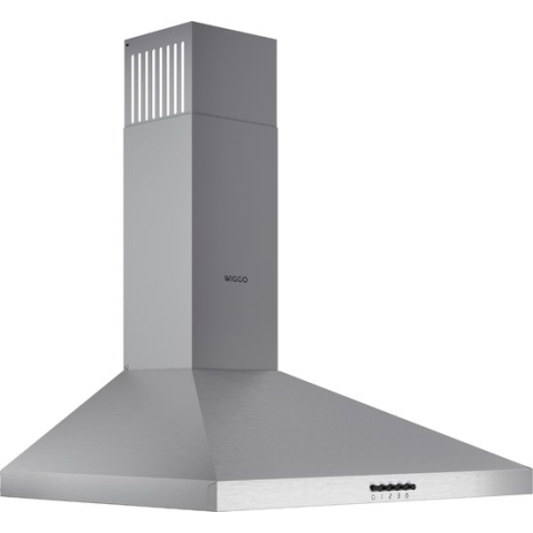 Wiggo WE-A630P(X) - Wandschouw Afzuigkap - 60 cm - 680m³/h - 3 standen - Energieklasse A - Rvs - Koolstoffilters meegeleverd