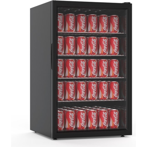 Mini koelkast glazen deur - 115 liter - H 84 x 54 x 53 CM - Zwart - Promoline