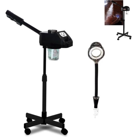 Gezichtsstomer met lamp Guardian Beauty® - Gezichtssauna - Gezichtsverzorging, verdamper, cosmeticastudio, stoomapparaat, schoonheid gezicht, zwart, SPA spuitmachine, thuis, salon, aromadisch, ionen - Guardian Beauty
