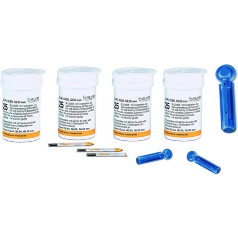 Beurer GL44/GL50 bloedsuiker - 100 teststrips en 100 lancetten