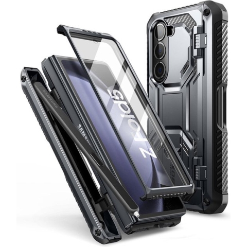 Armorbox Galaxy Z Fold5 hoesje met screen protector en penhouder - Zwart