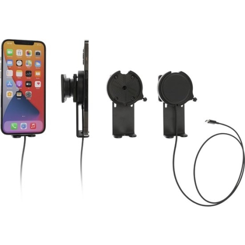 Brodit houder/support met magnetische lader-zwart iPhone 12-14 216326