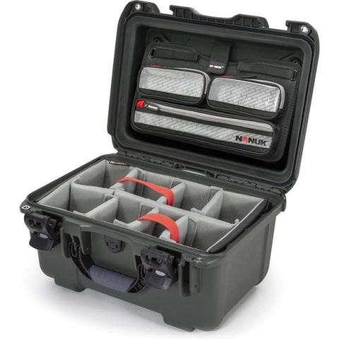 Nanuk 918 Case w/lid org. - w/divider - Olive - Pro Photo Kit case