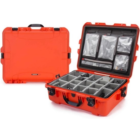 Nanuk 945 Case w/lid org./divider - Orange - Pro Photo Kit case
